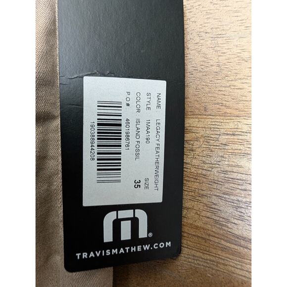 Travis Mathew Legacy Featherweight Jeans Mens 35 Brown Flat Front Straight NWT - Picture 5 of 5